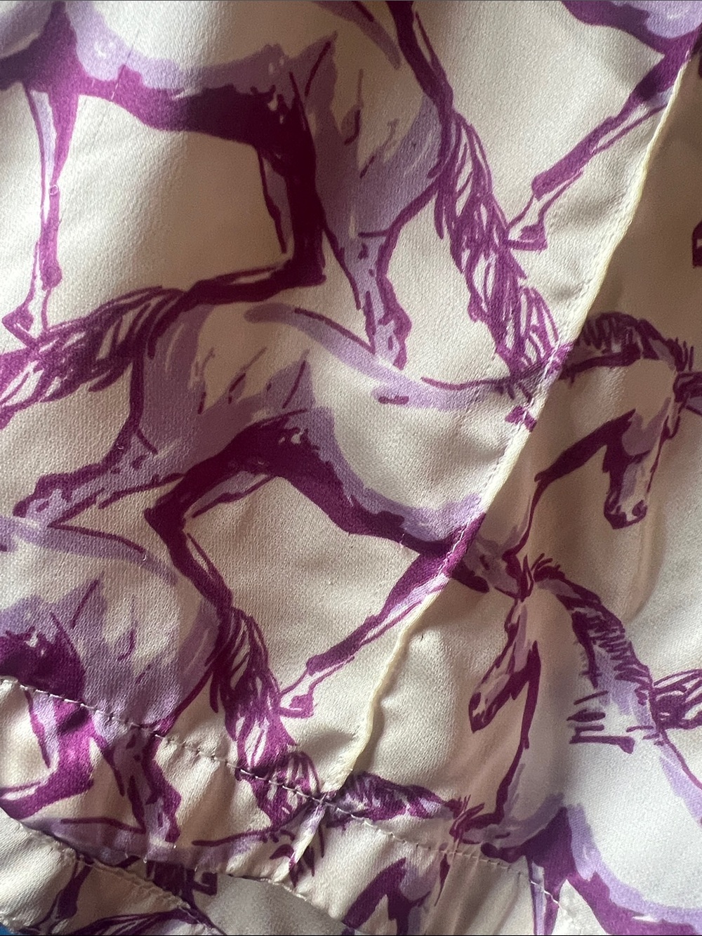 FARM Rio Rare Horse Print Satin Dolphin Shorts Purple Cream SMALL - Picture 7 of 9